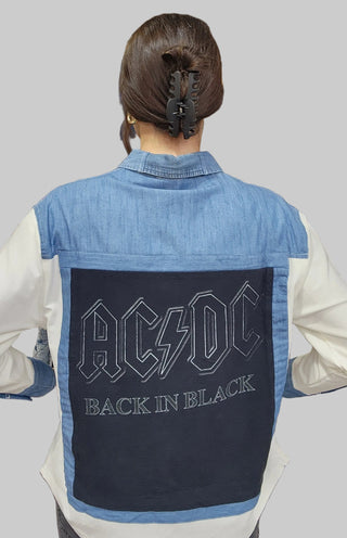 Upcycled Banded Shirt ACDC