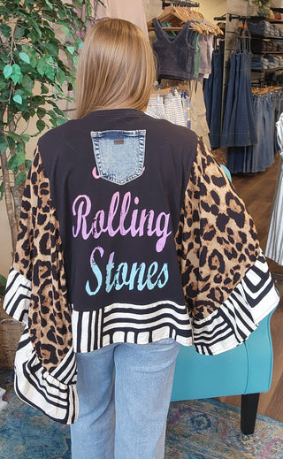 Ruffled Band Tee- Rolling Stones
