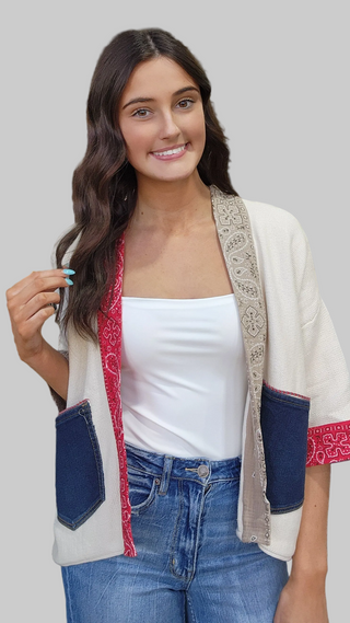 Bandana Upcycled Cardigan