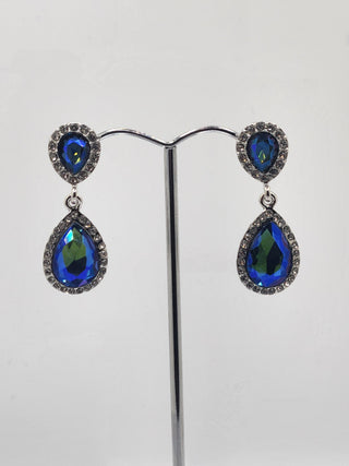 Silver Blue Teardrop Earring