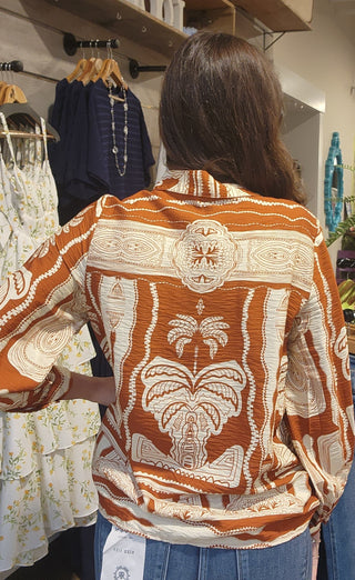Scarf Print Button Down