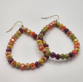 Autumn Beaded Teardrop Earrings