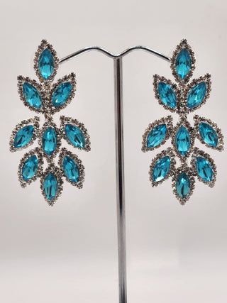 Silver Teal Dangle Earring