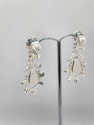 Silver Clip On Drop Earring