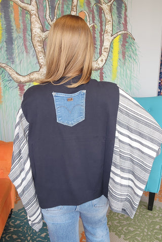 Banded Pullover Tee, Led Zeppelin-Stripe