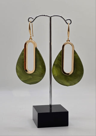 Marble Tear Drop Dangle Earrings