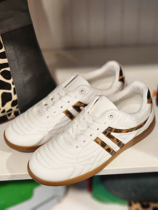 White Cheetah Stripe Sneaker