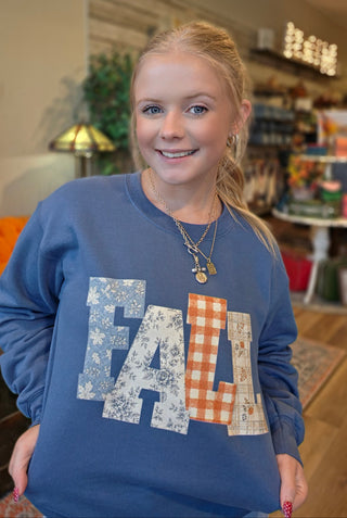 Fall Mix Print Graphic Crewneck