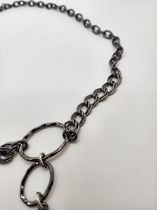 Black Crystal Drop Necklace