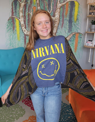 Banded Pullover Tee, Nirvana (Navy)
