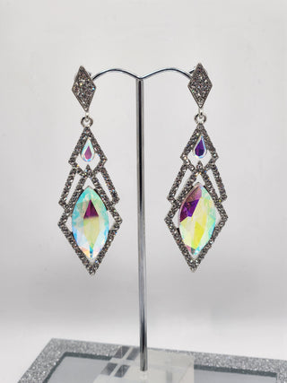 Detailed Triangle Iridescent Earring