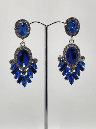 Royal Blue Silver Drop Earring