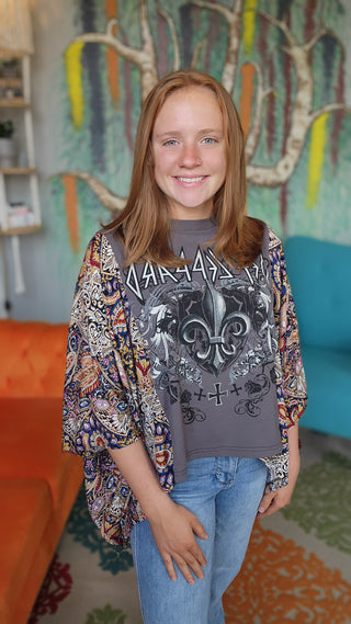 Banded Pullover Tee, Def Leppard