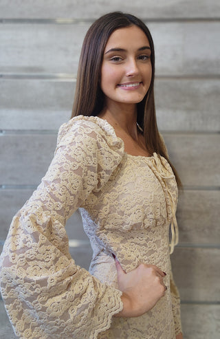 Lace Bell Sleeve Dress