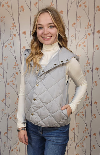 Quilted Puffer Hoodie Vest