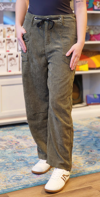 Corduroy Barrel Cut Pants