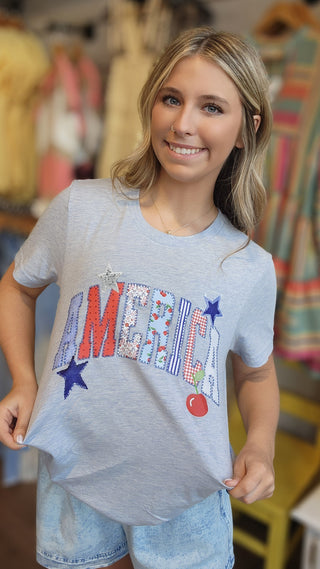 AMERICA! Faux Stitch Tee