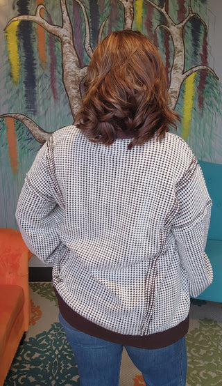 Chocolate Waffle Knit Top