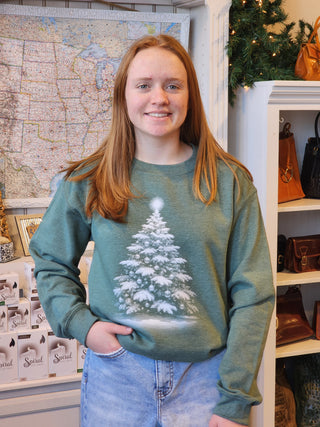 Vintage Christmas Tree Graphic Sweatshirt