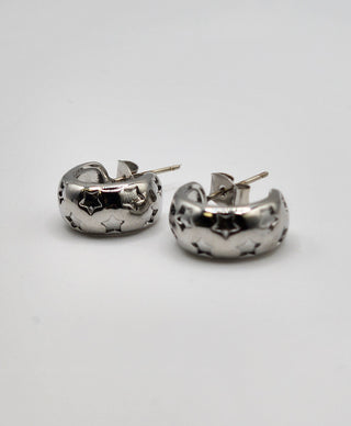 Etched Star Hoop Earrings