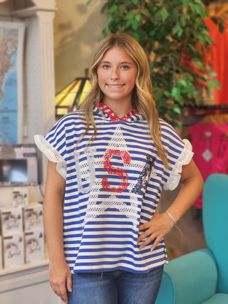 USA Star Patchwork Top