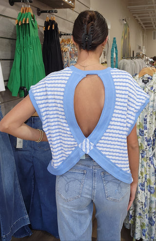 Open Back Textured Top