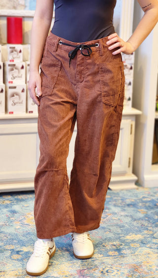 Corduroy Barrel Cut Pants