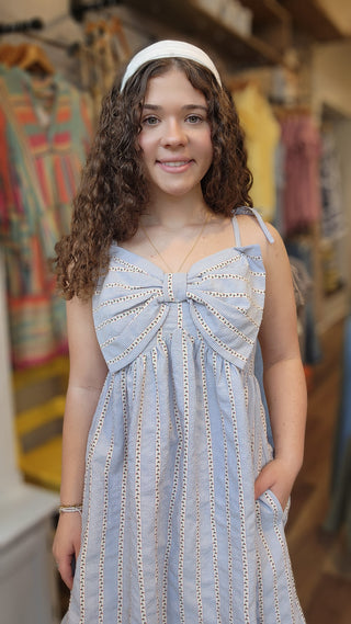 Bow Stripe Summer Dress