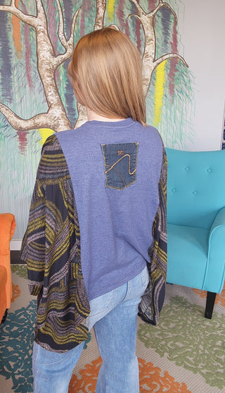 Banded Pullover Tee, Nirvana (Navy)