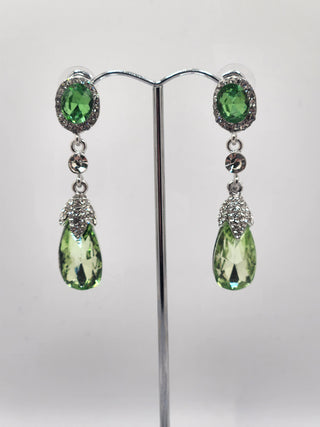 Sage Drop Silver Earrings