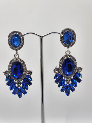 Royal Blue Silver Drop Earring