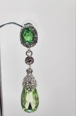 Sage Drop Silver Earrings