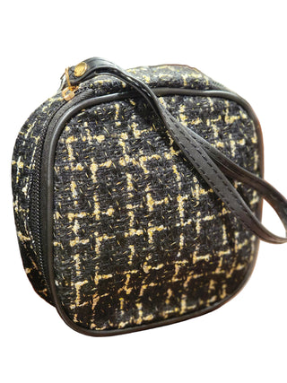 Black Tweed Holiday Cosmetic Bag