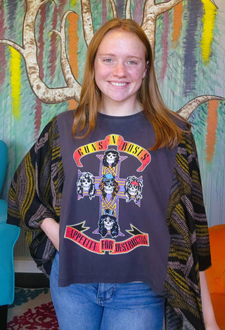 Banded Pullover Tee, Guns & Roses Appetite for Destruction