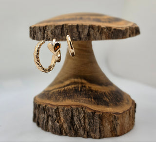 Textured Gold Hoop Earring Set