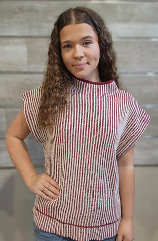 Two-Tone Knit Sweater Vest
