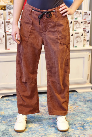 Corduroy Barrel Cut Pants