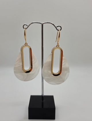 Marble Tear Drop Dangle Earrings