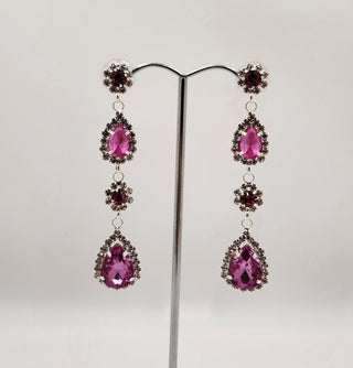 Silver Pink Dangle Earring