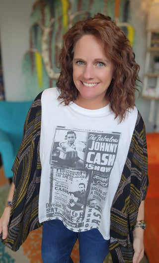 Banded Pullover Tee, Johnny Cash