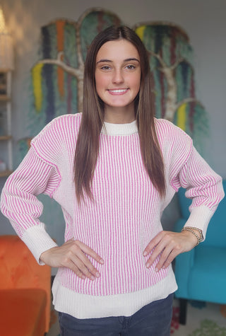 Two Tone Crewneck Sweater