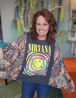Banded Pullover Tee, Nirvana (Tie Dye)