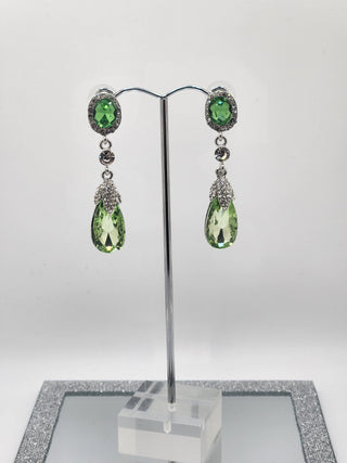 Sage Drop Silver Earrings