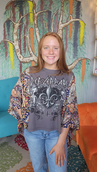 Banded Pullover Tee, Def Leppard