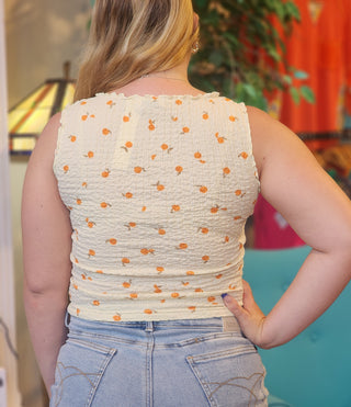 Cute Tangerine Print Top
