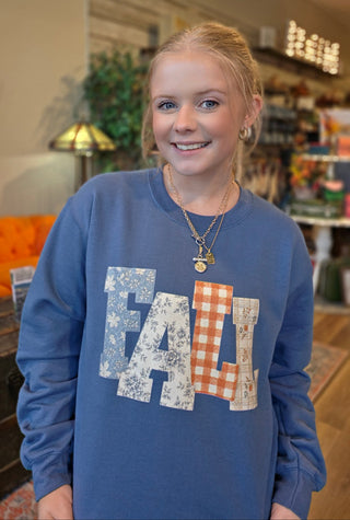 Fall Mix Print Graphic Crewneck