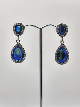 Silver Blue Teardrop Earring