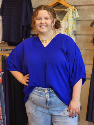 Plus Wide V-Neck Top