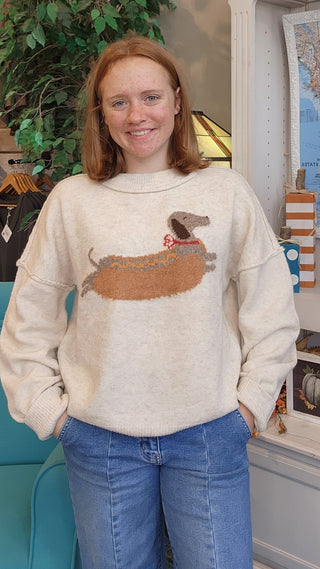 Weiner Hot Dog Fall Sweater