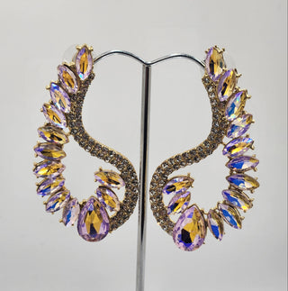 Gold Winged Iridescent Earring